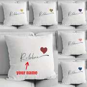 Personalized Velvet Pillowcase with Heart Pattern and Name for Nursery or Home Decor