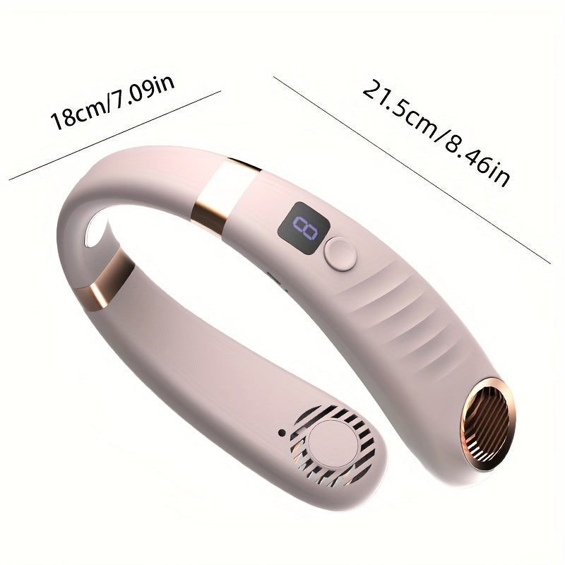 Rechargeable Wearable Neck Fan with 3-Speed Bladeless Personal Cooling Fan