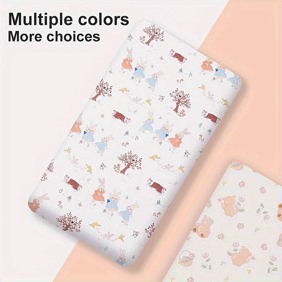 Soft Knit Fabric Crib Sheet for Newborns and Toddlers Animal Print Not Waterproof Machine Washable