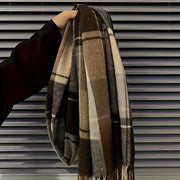 Ayollar uchun to'qilgan plaid sharf, qish uchun issiq, qulay, Koreyadan ilhomlangan aksessuar