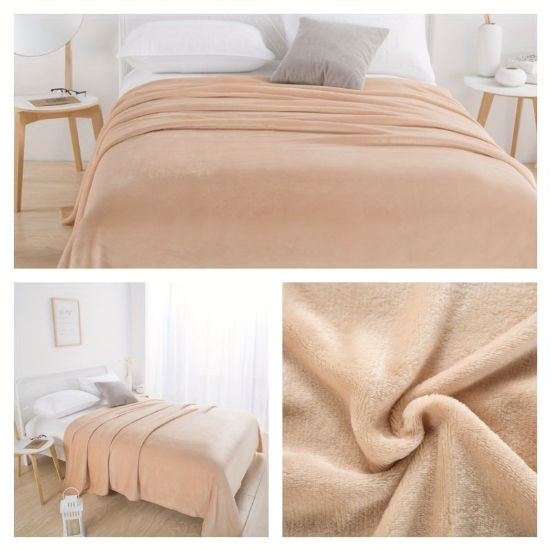 Reversible Flannel Fleece Throw Blanket for Couch Bed Camping and Travel