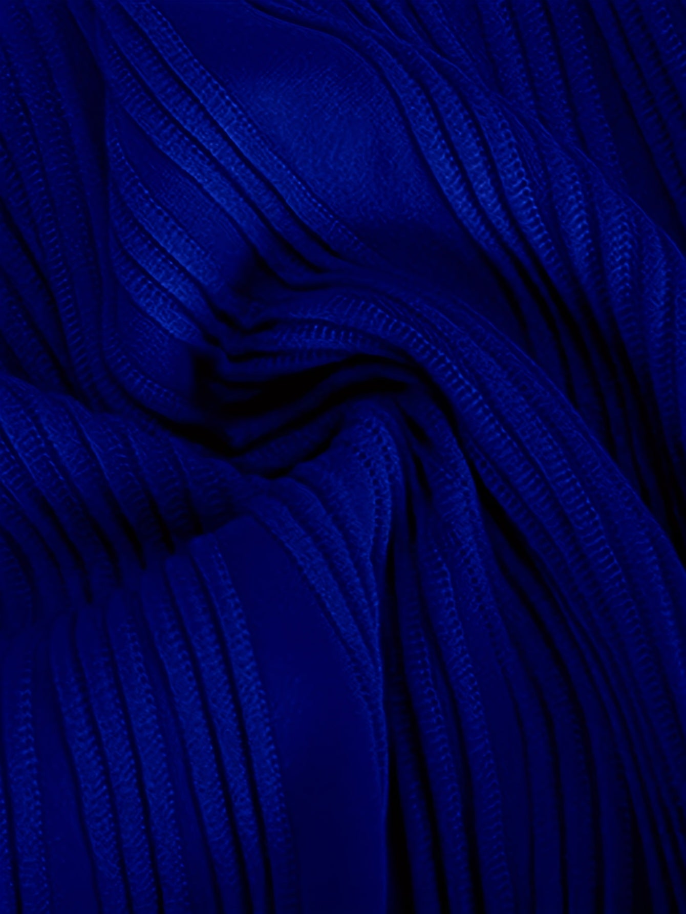 Women's Flared Cross-Waist Pants High-Rise Wide Leg Striped Royal Blue