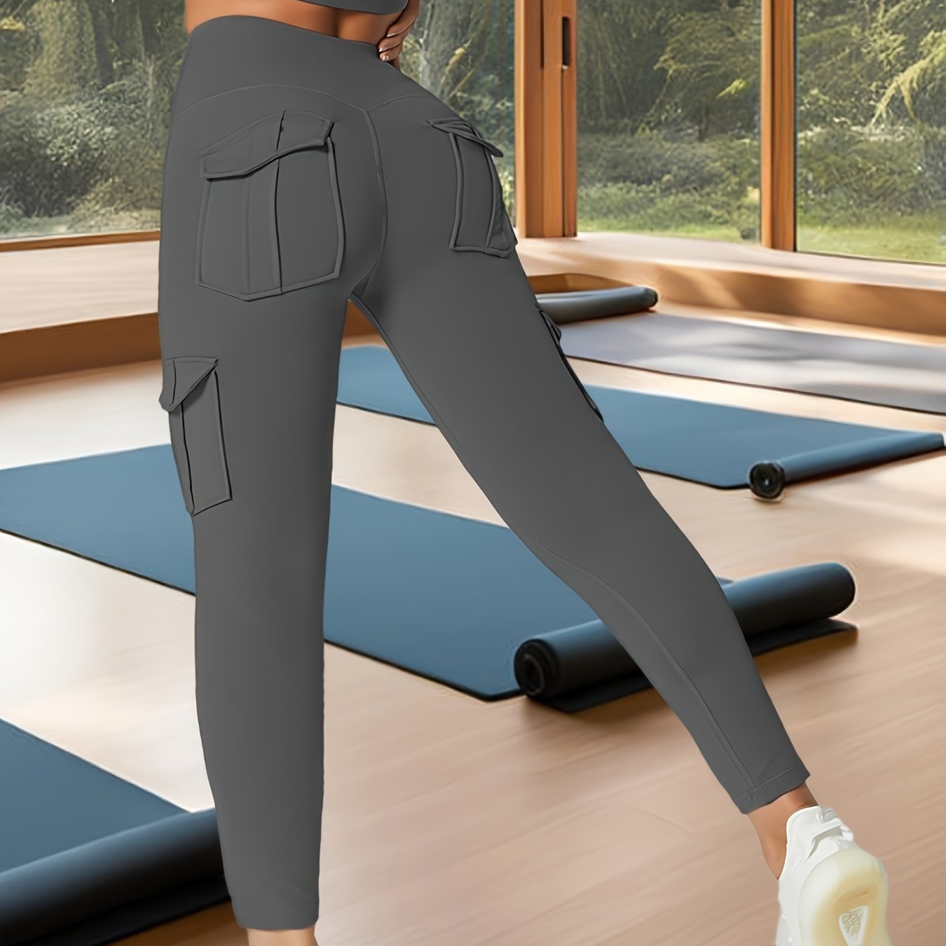 Ayollar uchun yoga sport legginslari, yuqori bel, qorin nazorati, namlikni olib tashlovchi