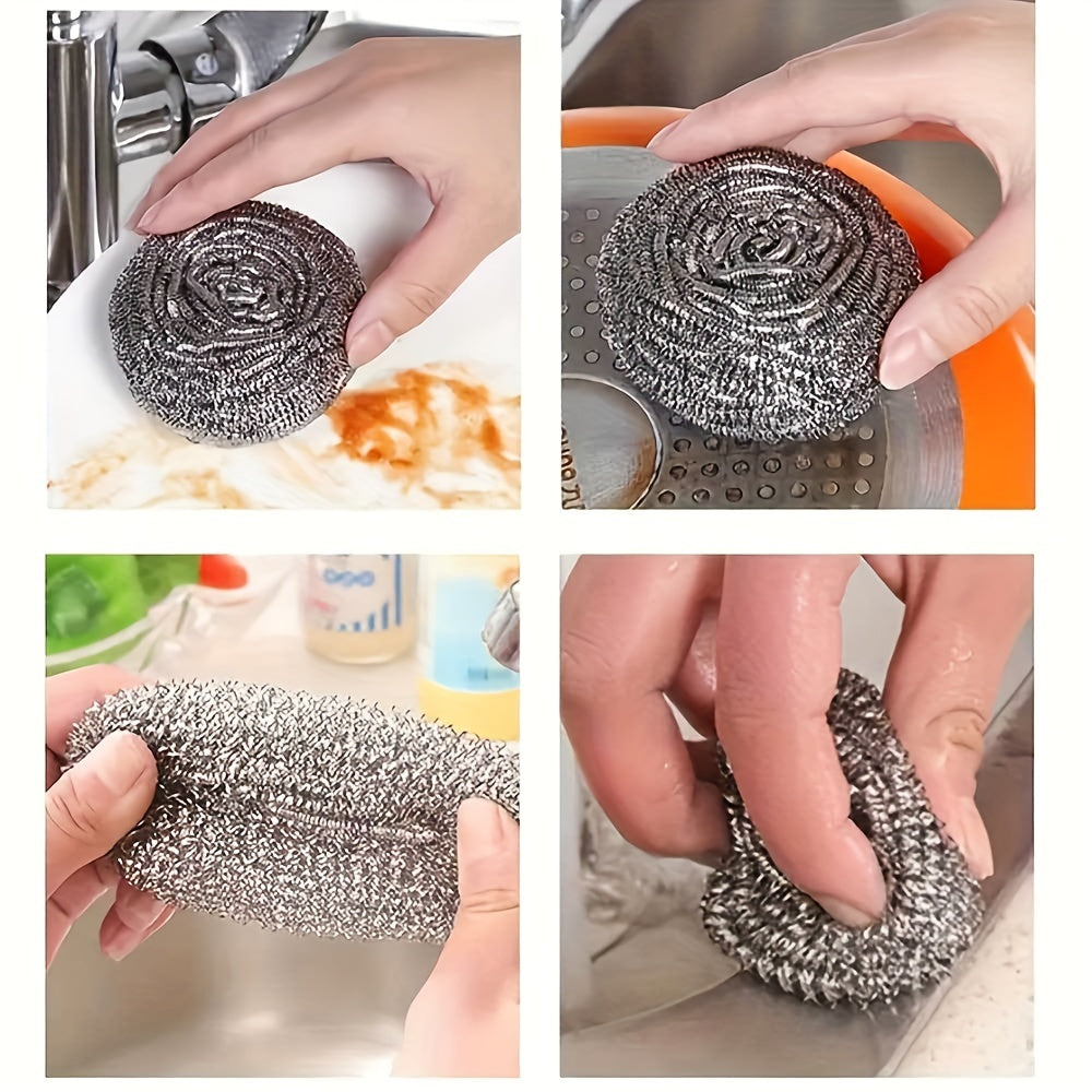 10 dona zanglamas po'latdan yasalgan tozalash to'plari - oshxona, plita va lavabolar uchun ko'p maqsadli tozalash to'plari | Uy va hammom uchun uzoq muddatli metall tozalovchilar - idishlar, qozonlar va hammomlarni tozalash uchun ideal