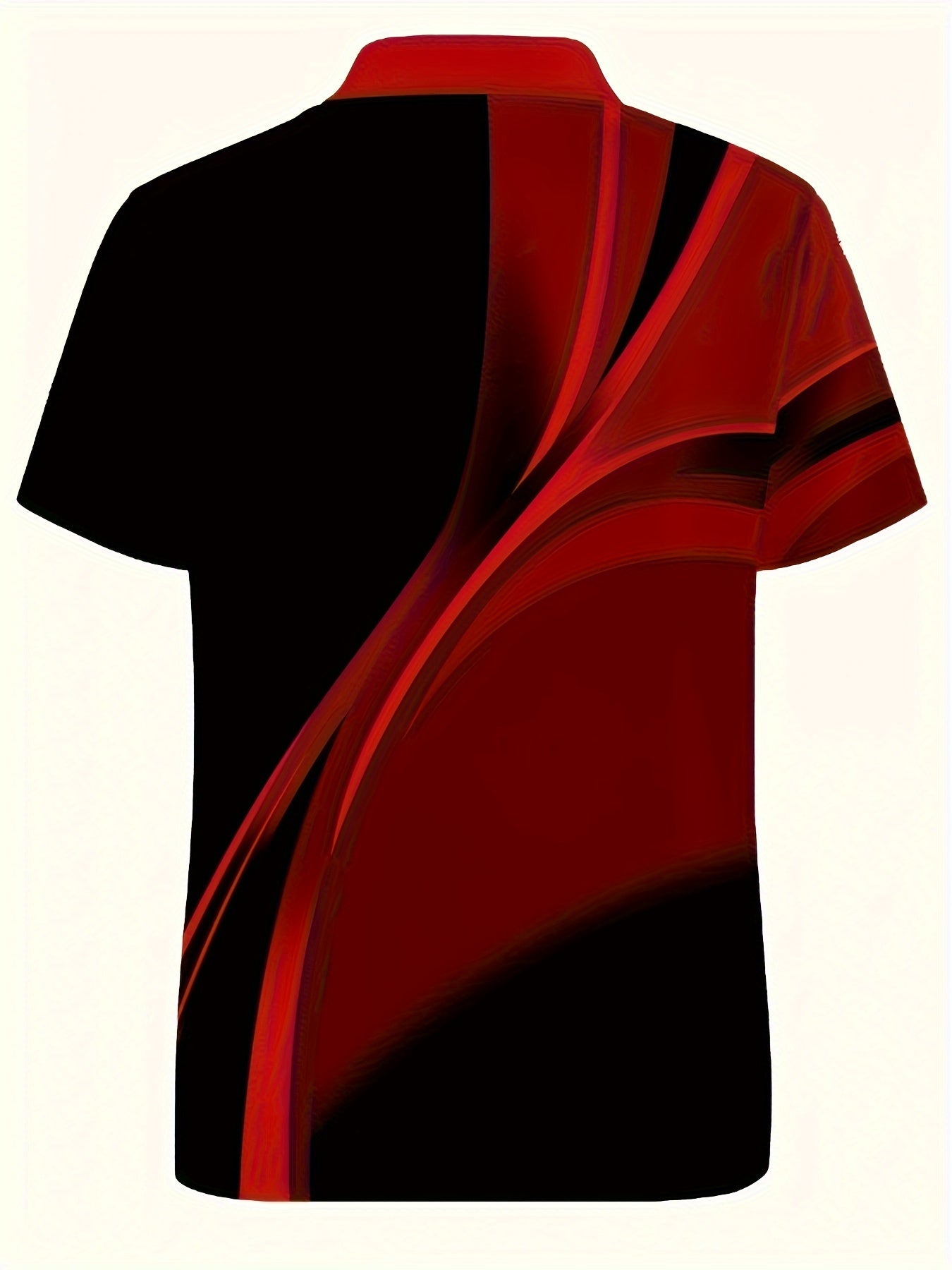 Мужская футболка для гольфа большого размера, красно-черный градиент, короткий рукав, повседневная, из полиэстера и смеси тканей