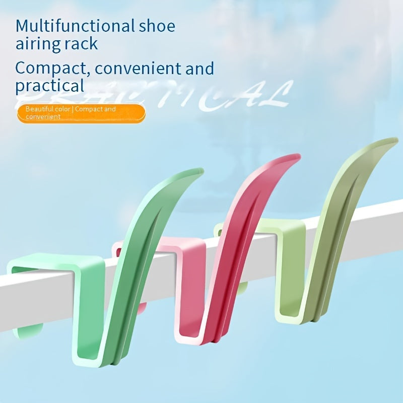 Estante de secado de zapatos de montaje en pared con resistencia al viento para balcón y almacenamiento de zapatos
