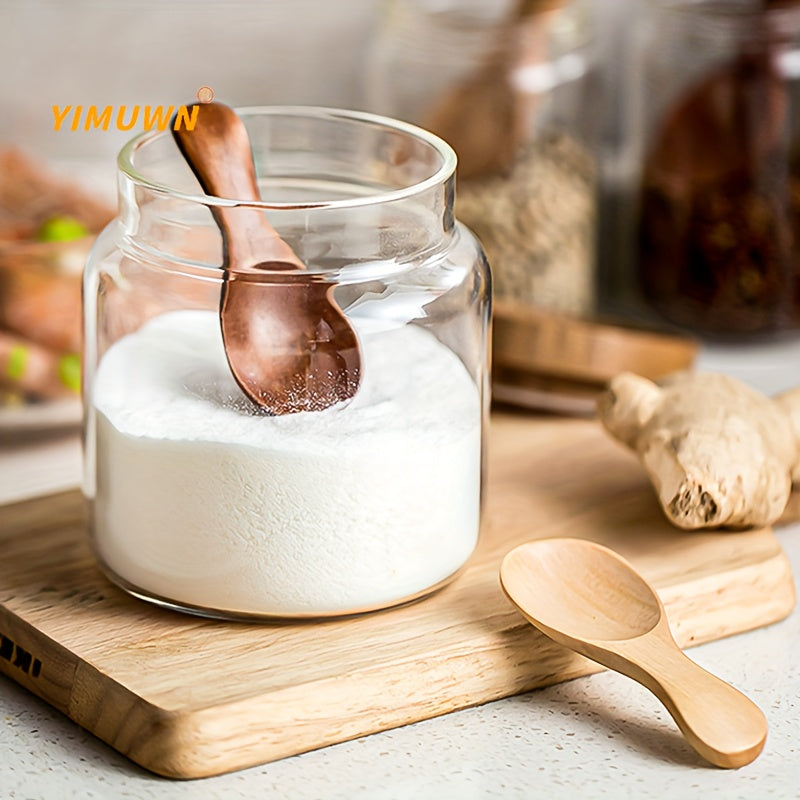 4-10pcs Wooden Spoons for Spices Sugar Tea Coffee Condiments Jam Mustard Ice Cream Short Handles