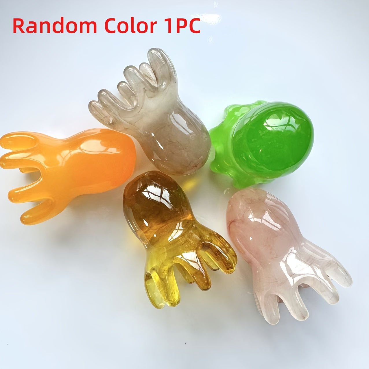 Portativ Octopus bosh massaj qiluvchi taroq, dam olish, soch o'sishi va meridianlarni bo'shatish uchun, binafsha, pushti va amber ranglarida mavjud.