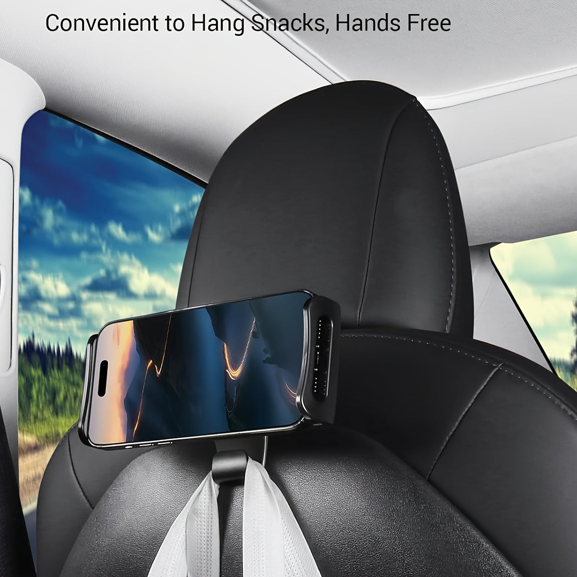 Car Backseat Organizer Headrest Hooks with Tablet Phone Holder ABS