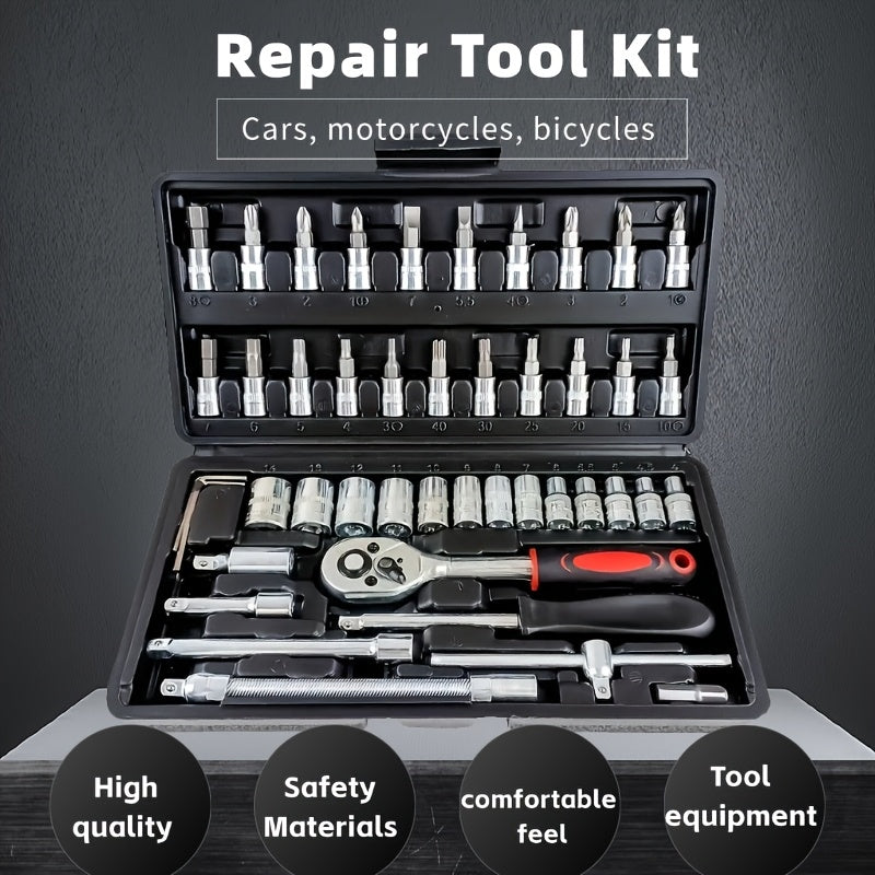 Automotive Repair Tools Set With Ratchet and Screwdrivers for Cars and Motorcycles