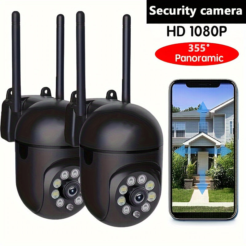 Wireless Security Camera with Color Night Vision Two-Way Audio WiFi Pan Tilt Zoom Motion Tracking