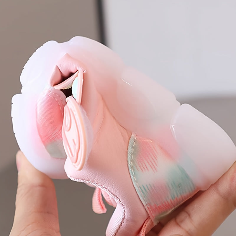 Kids LED Light-Up Shoes for Boys and Girls with Non-Slip Rubber Sole and Cartoon Design in Blue