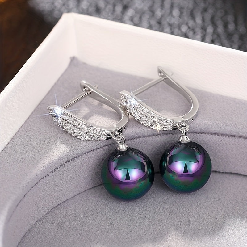 Pearl Earrings with Micro-Paved Zirconia for Weddings and Parties