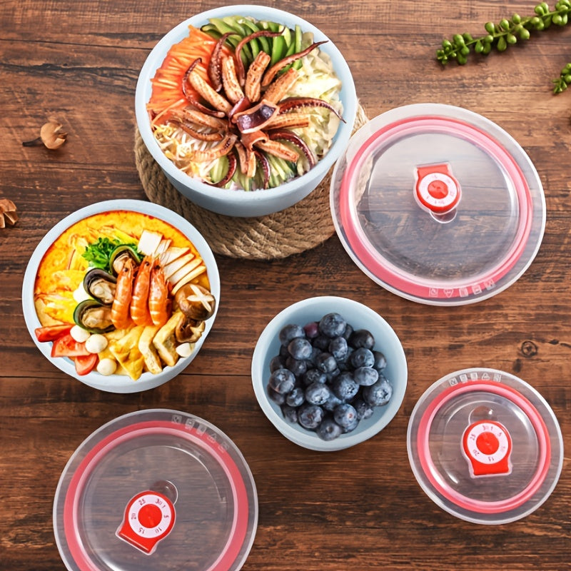 Set of Three Microwave Safe Food Storage Bowls with Lids for Kitchen and Toddler Use