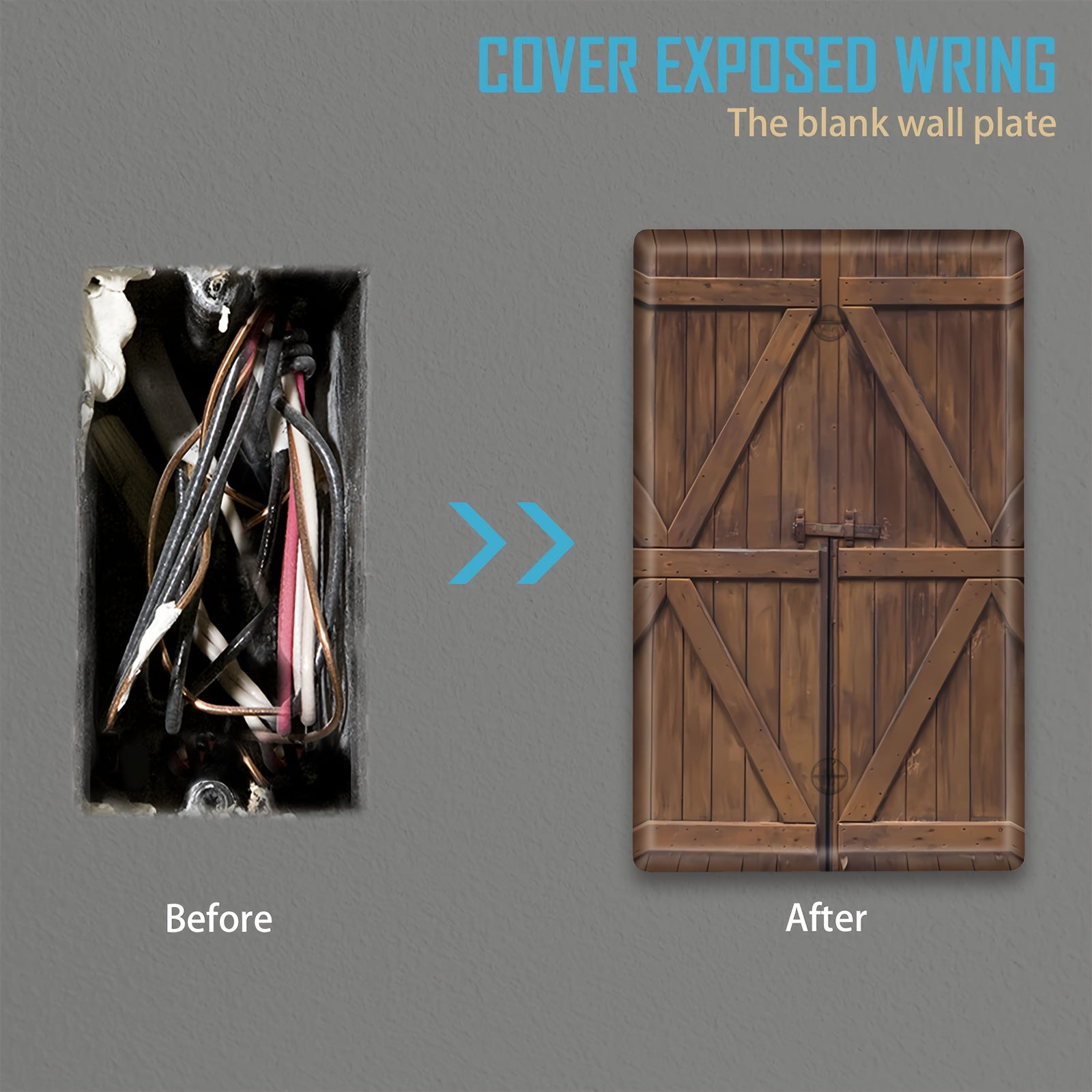 Yashash xonasi, hammom va yotoqxona bezaklari uchun yog'och yoritish kalit qopqog'i.