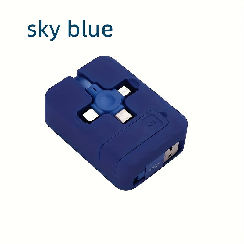 3-in-1 Phone Holder Data Cable with Fast Charging and Data Sync for Smartphones