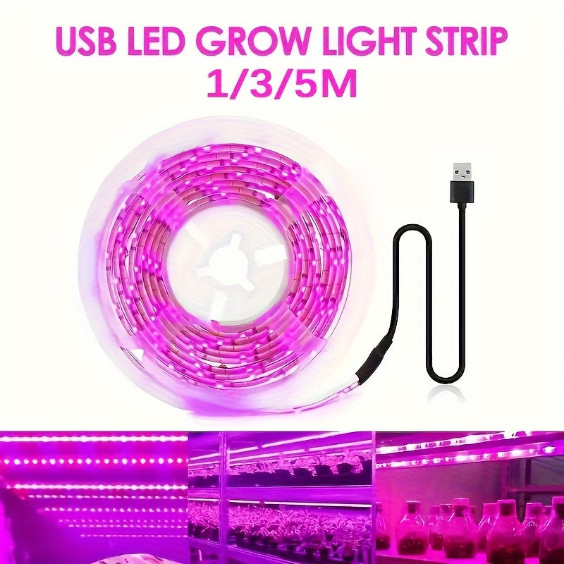 USB Plant Growth Light Strip Full Spectrum Dimmable Indoor Garden Light