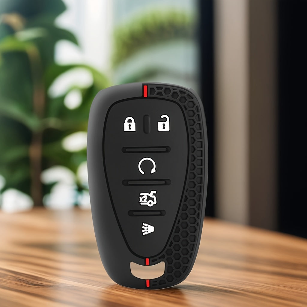 Silicone Car Remote Case for Chevrolet Keys with Keychain Holder