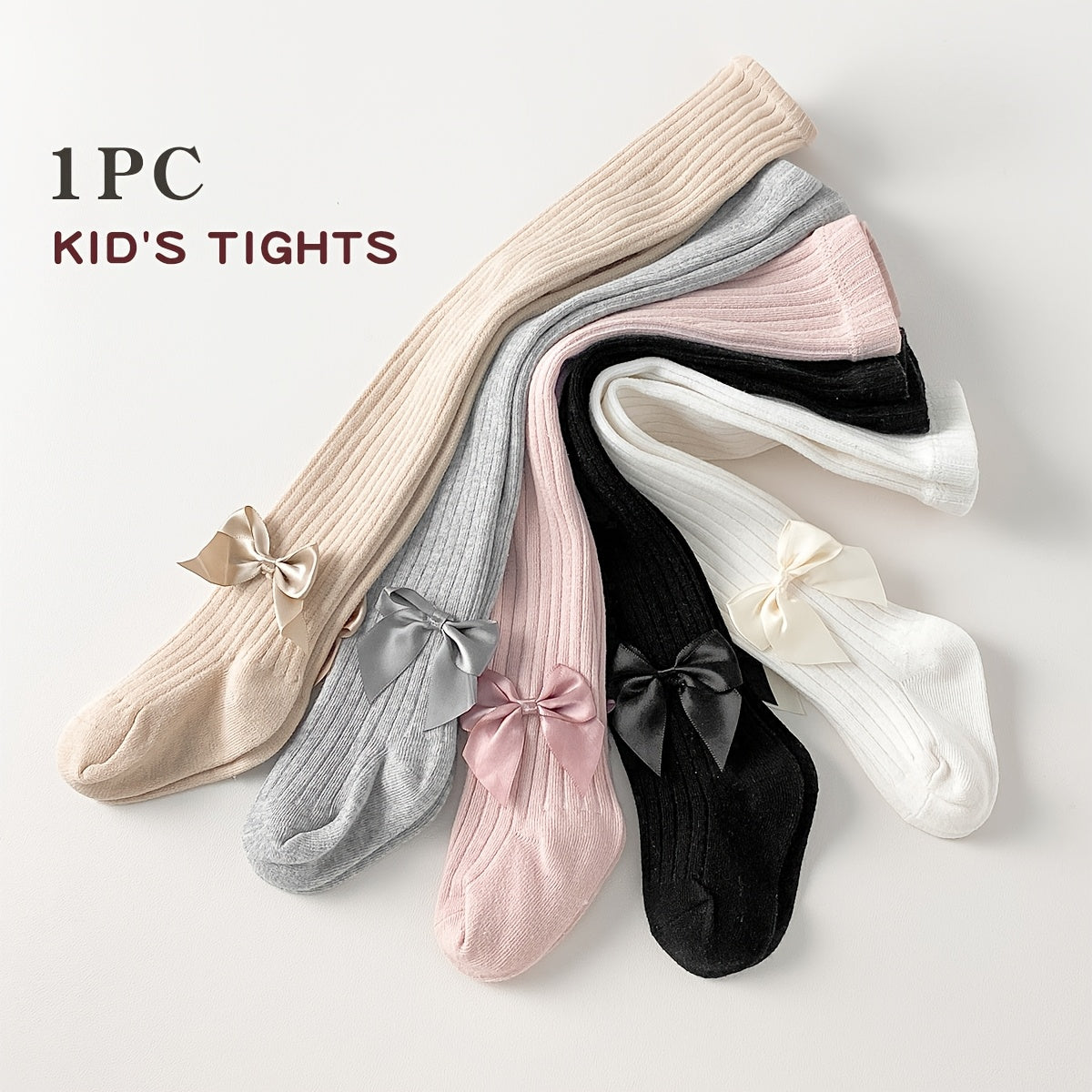 Girls Knitted Pantyhose Soft Breathable Slim Fit All-Season Socks