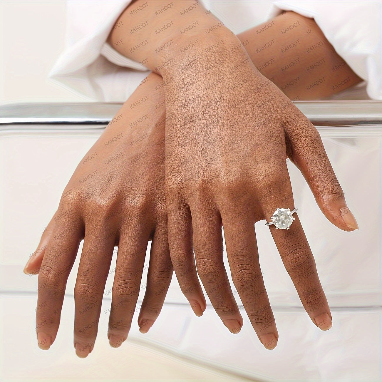 Sterling Silver 5 Carat Moissanite Ring for Wedding Engagement Anniversary Gift