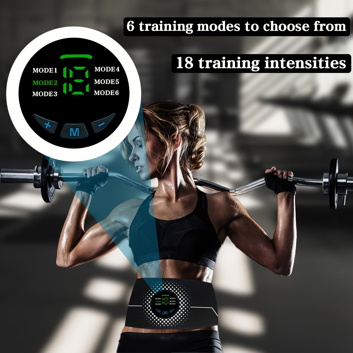 EMS massaj kamar mikroqayta tiklash bilan ichki mushaklarni mashq qilish va mushaklarni tarbiyalash uchun mo'ljallangan. Moslashtiriladigan massaj kuchlari uchun 6 rejim va 18 intensivlik darajasini taklif etadi.