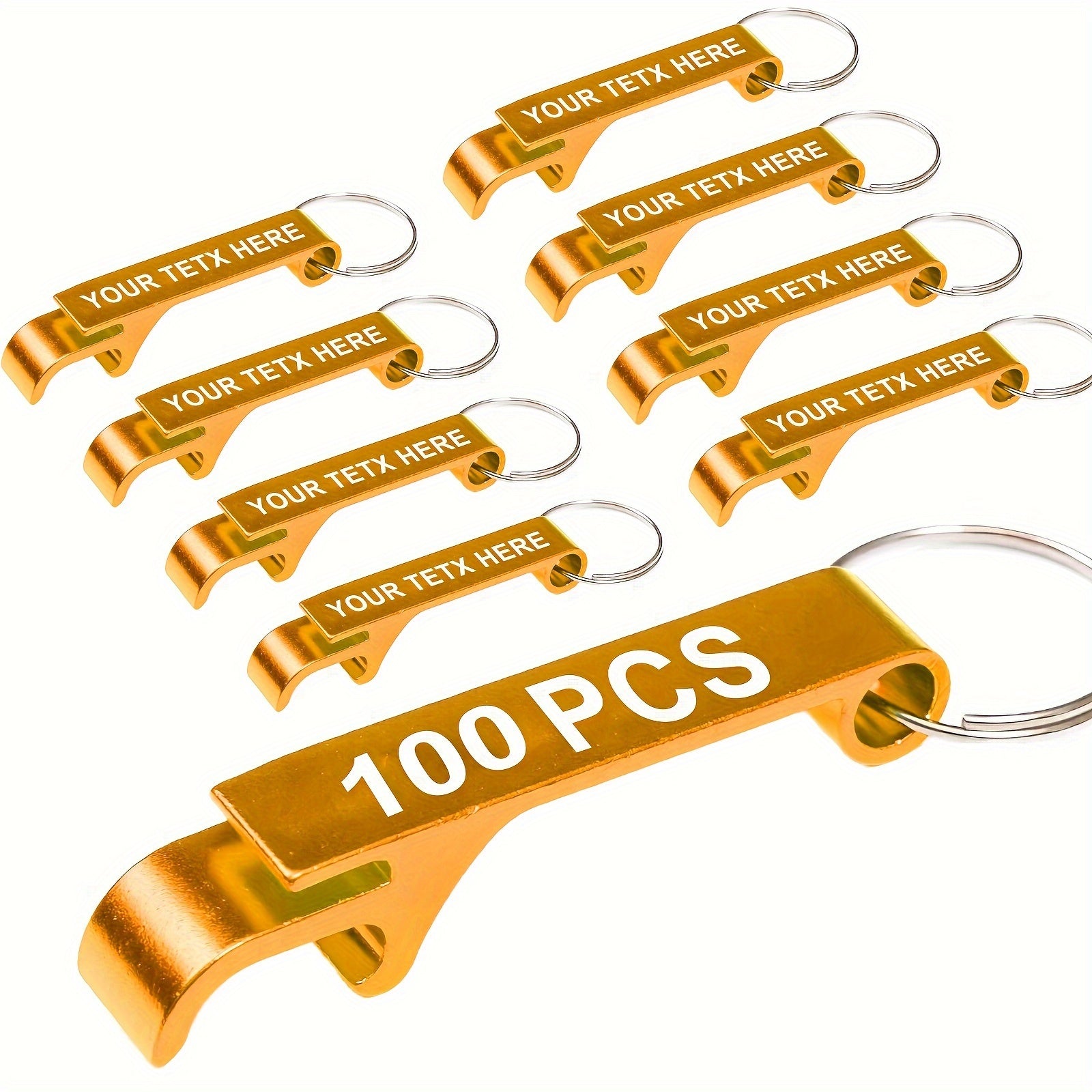 100 Customizable Metal Bottle Opener Keychains for Picnics and Parties