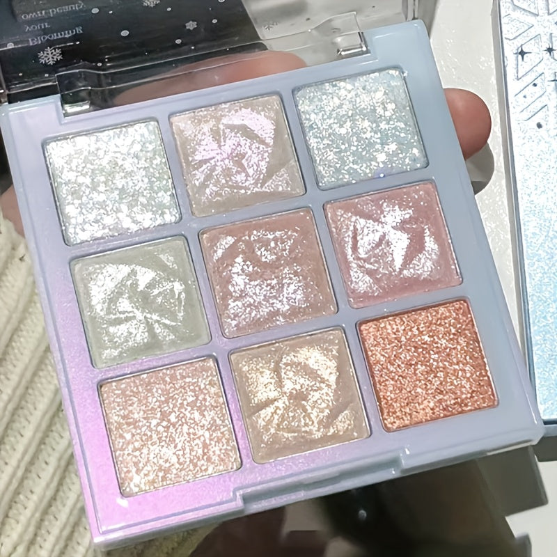 9-Color Chocolate Brown Eyeshadow Palette Natural Matte Shimmer Glitter Waterproof Long-Lasting Makeup Kit