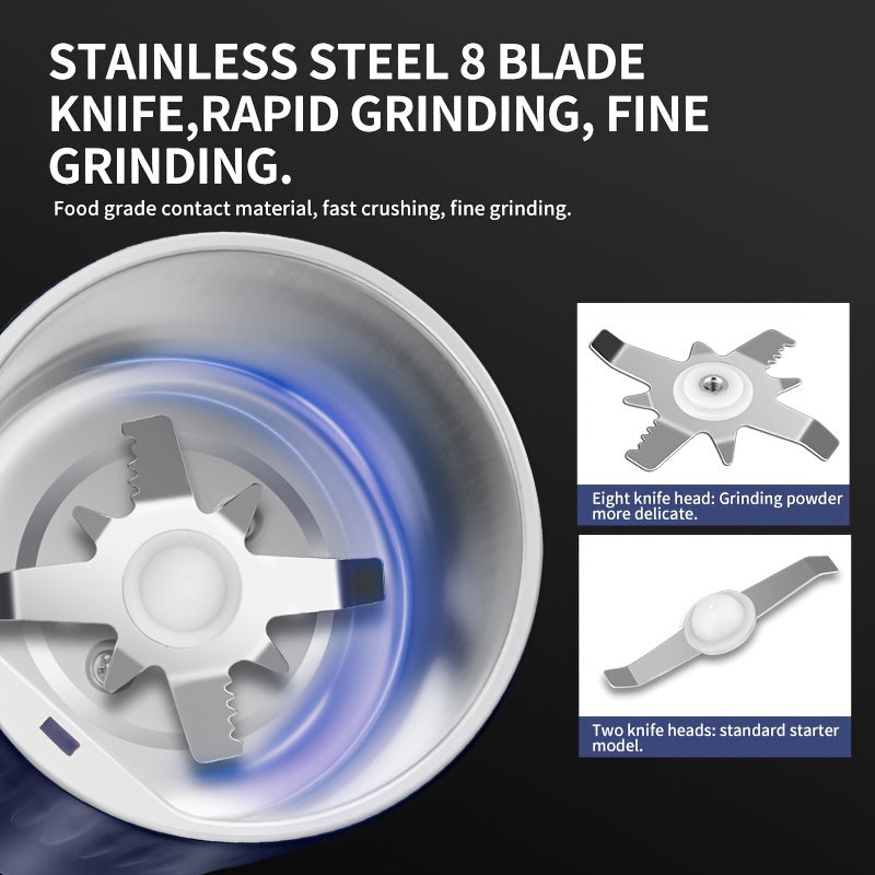 Electric Coffee Bean Grinder 200W Stainless Steel Food Grade Plastic One-Touch Control