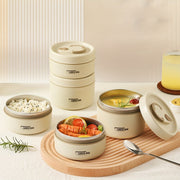 Double Layer Stainless Steel Soup Bowl with Lid Microwave Safe Bento Box