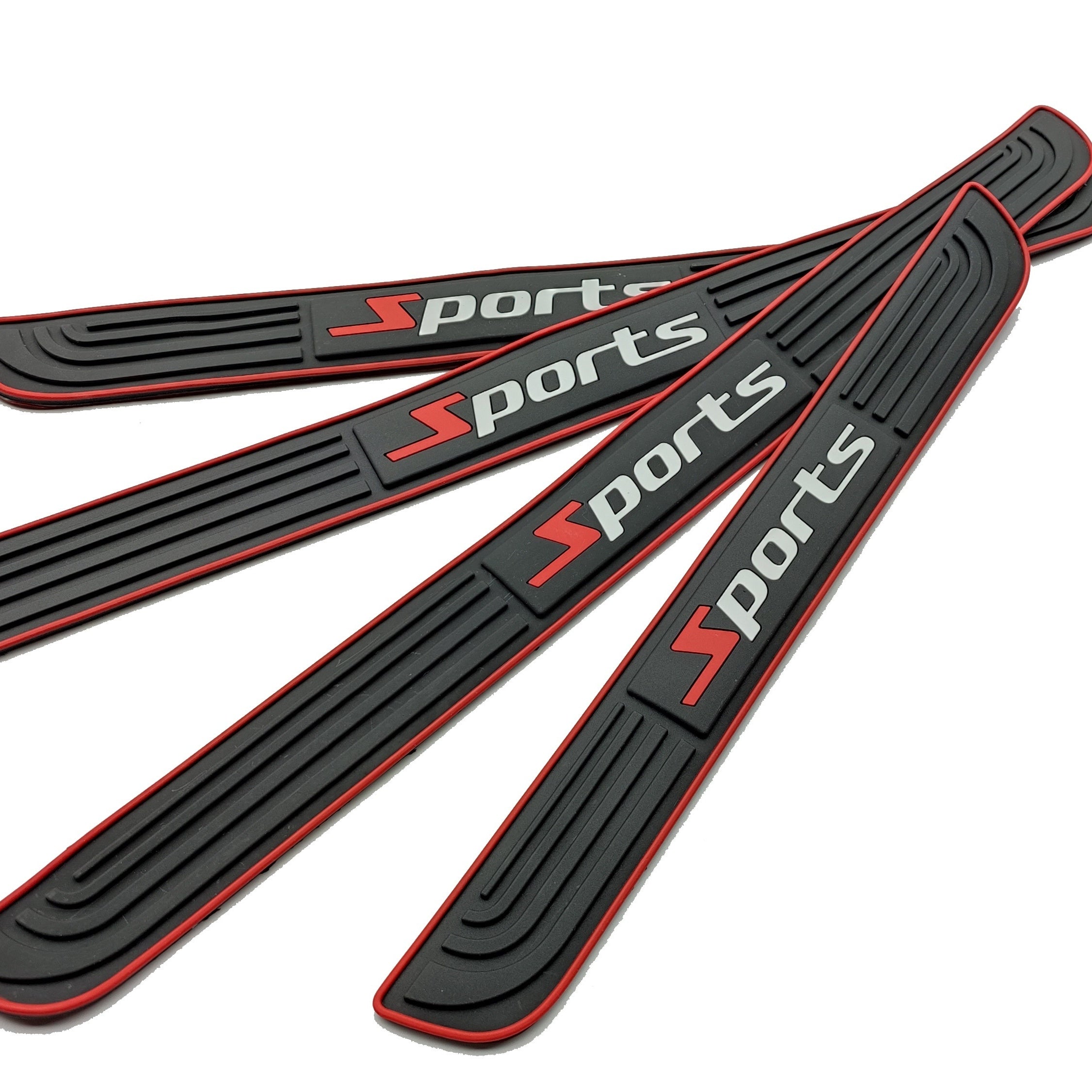 Universal Rubber Car Door Sill Protectors 4pcs Waterproof Non-slip