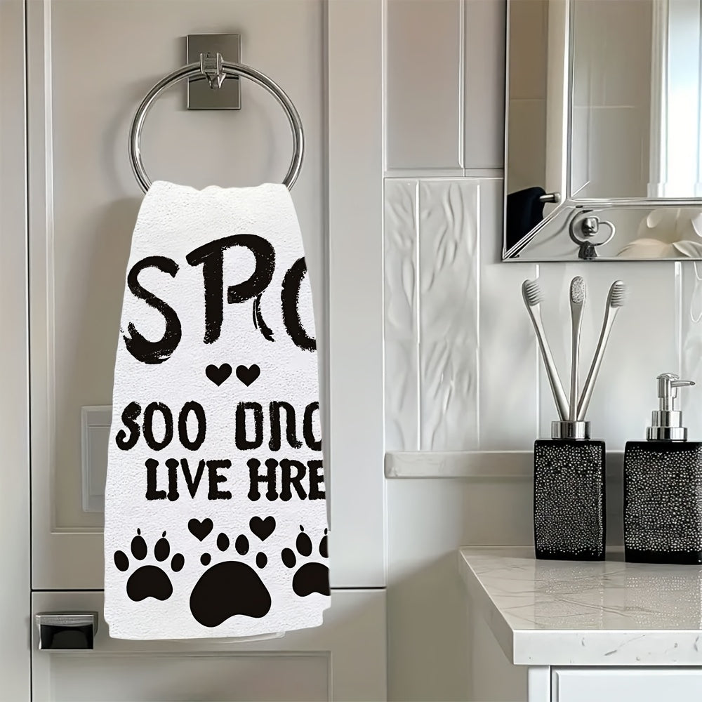 Set of 2 Soft Kitchen Towels Paw Print Design 40x60cm Absorbent Easy to Clean