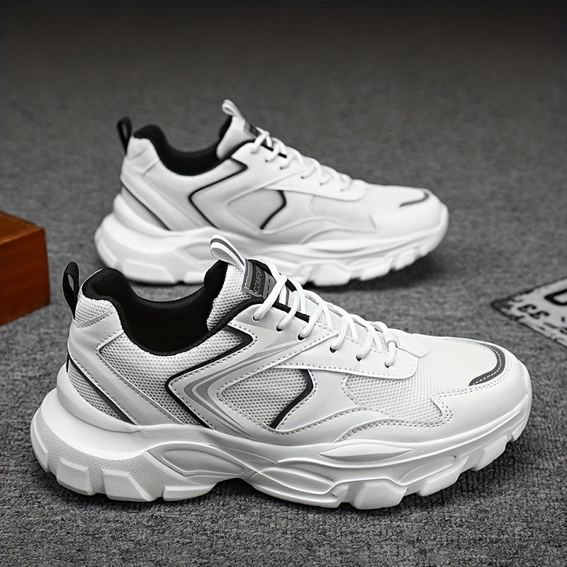 Men's Breathable Mesh Low Top Sports Sneakers for Casual Running and Workouts