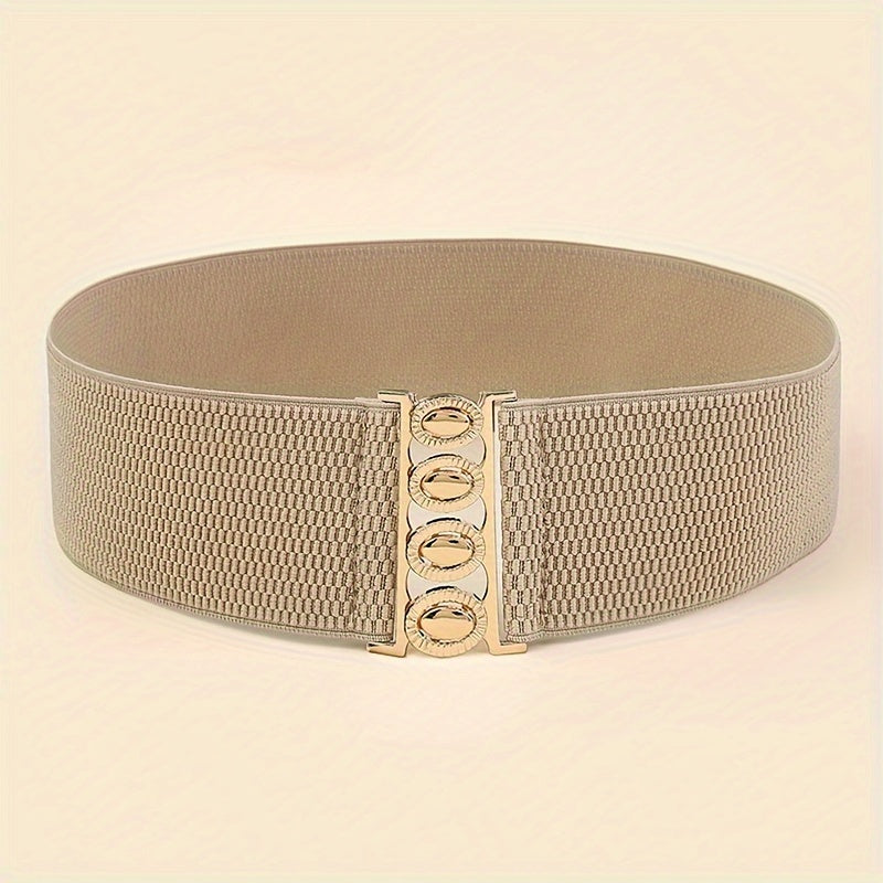 Ayollar uchun toʻliq rangdagi keng elastik kamarlar toʻplami, kiyingan va palto uchun