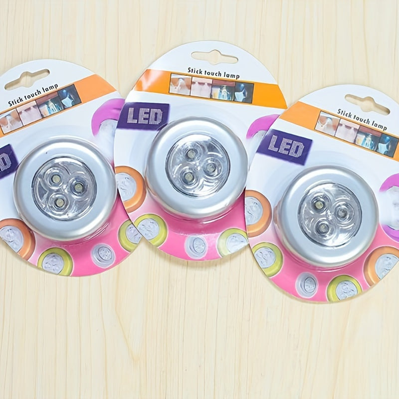 3-Piece Touch Lamp with 3 LED Lights for Emergency Wall Cabinet Bedside Use