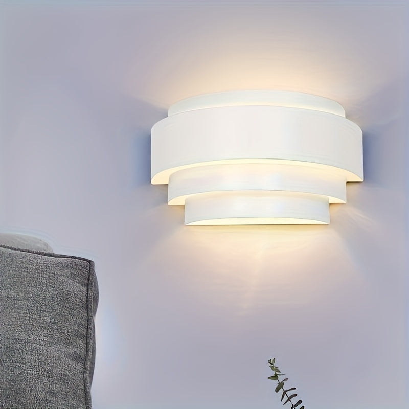 Modern White Metal Wall Sconce for Indoor Hallways Bedrooms and Stairways
