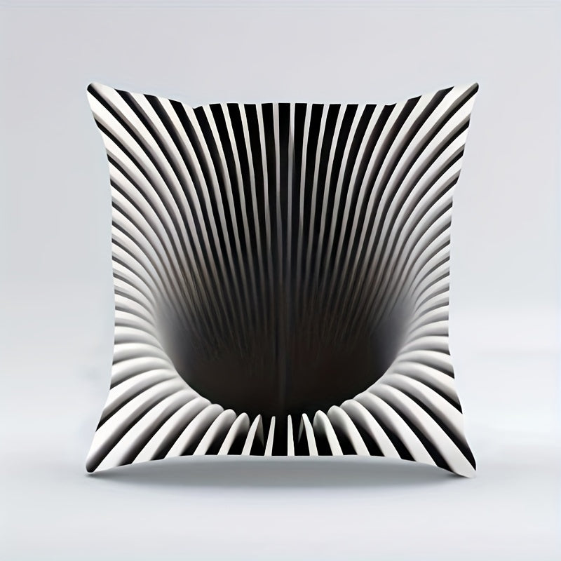 Geometric Cushion Cover Black White Striped Dotted Grid 44cm Polyester Sofa Bed Decor