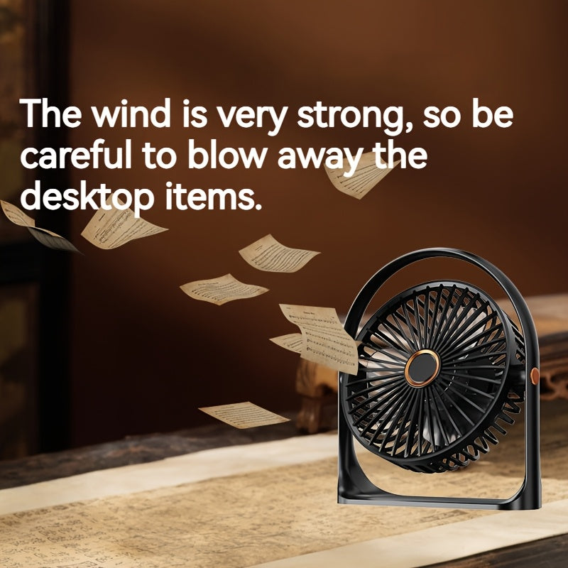 Portable USB Rechargeable Clip-On Fan with Nightlight, 5-Speed, 720° Rotation