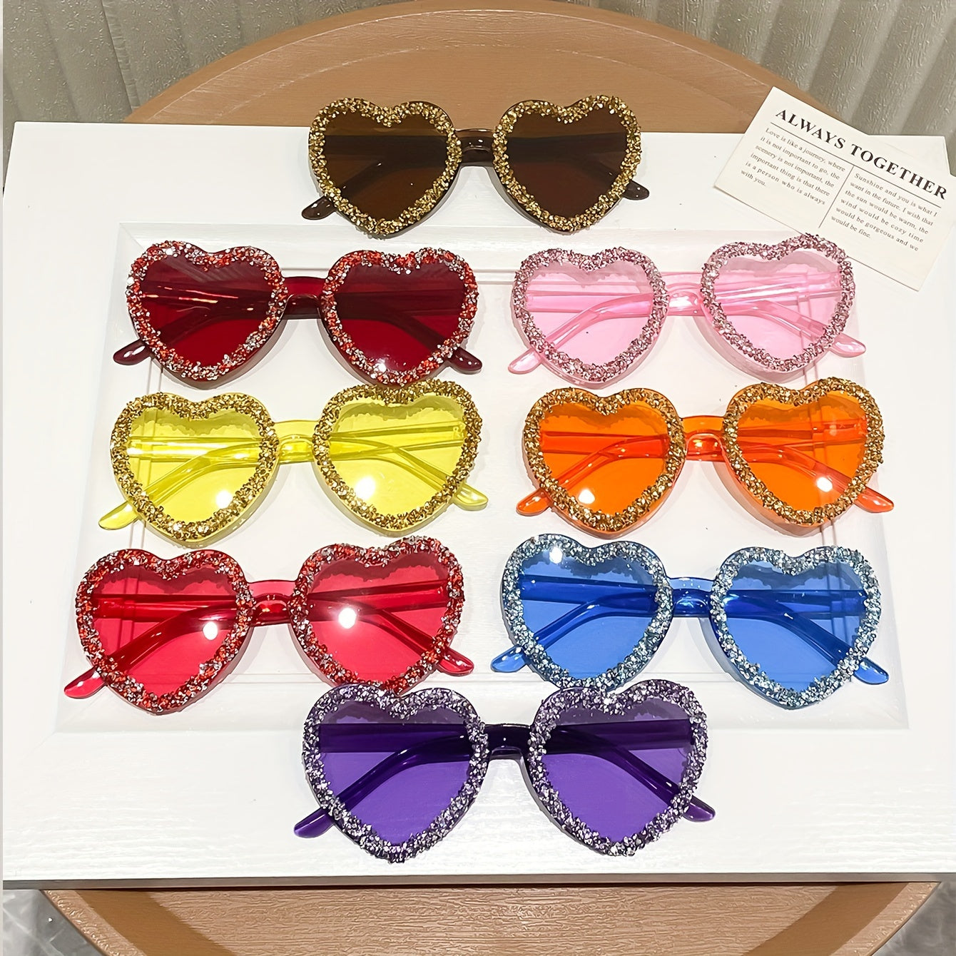 Women's Fashion Glasses with Rhinestones in Candy Colors for Outdoor Events and Parties