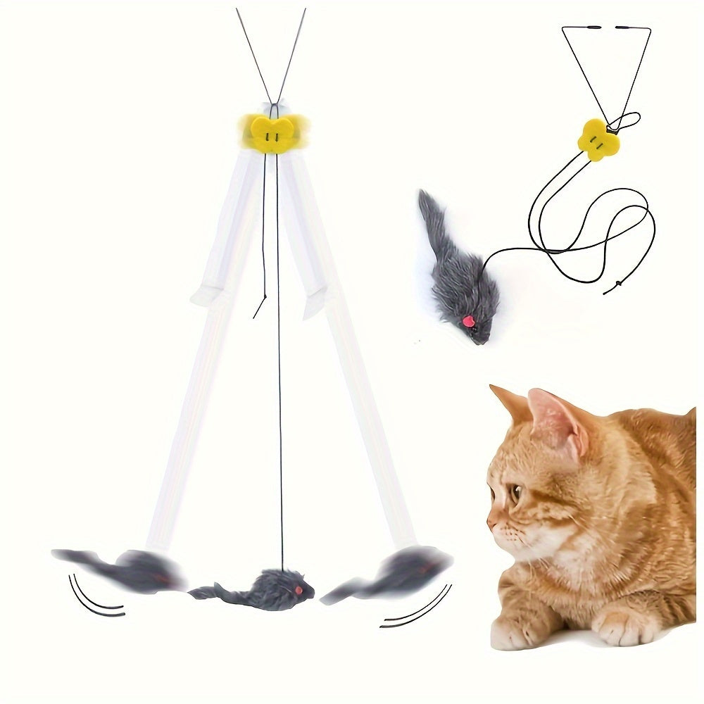 Adjustable Plush Cat Teaser Toy with Interactive Hanging Design for All Breeds