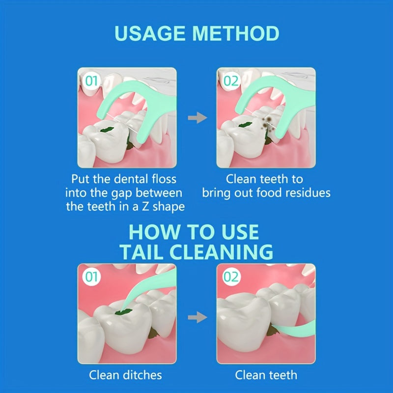 Disposable Mint Floss Picks 100/300/500 Pack, Deep Cleaning, Portable