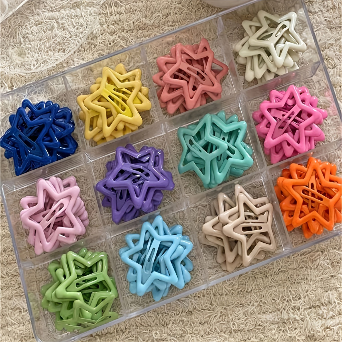 20/40pcs Assorted Colorful Star-Shaped Alloy Hair Clips Set Vintage Retro Lightweight Hollow-Out Hair Accessories for Women and Daily Wear