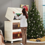 Foldable Plastic Storage Cabinet Multi-Layer Space-Saving Organizer for Home Desk Drawer