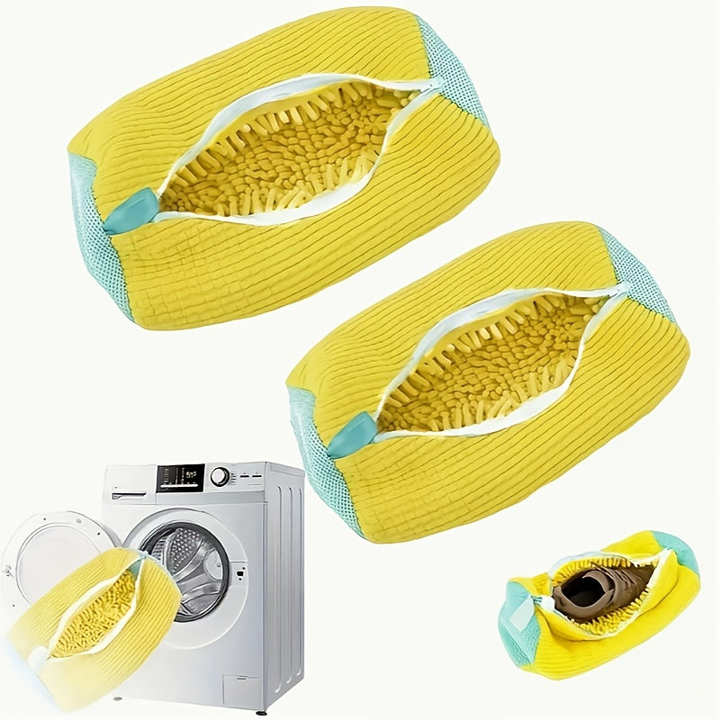 Yellow Washing Machine Shoe Bag Polyester Protective Laundry Bag for Sneakers