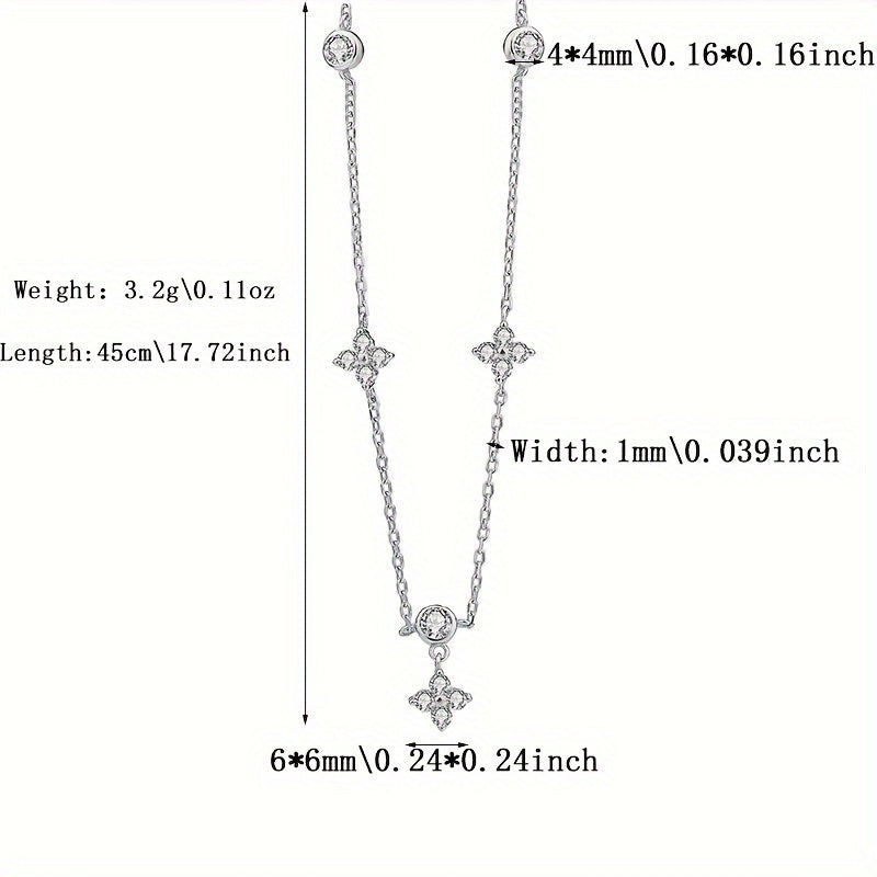 Sterling Silver Snowflake Necklace for Women with Zirconia Gift for Valentine's Day