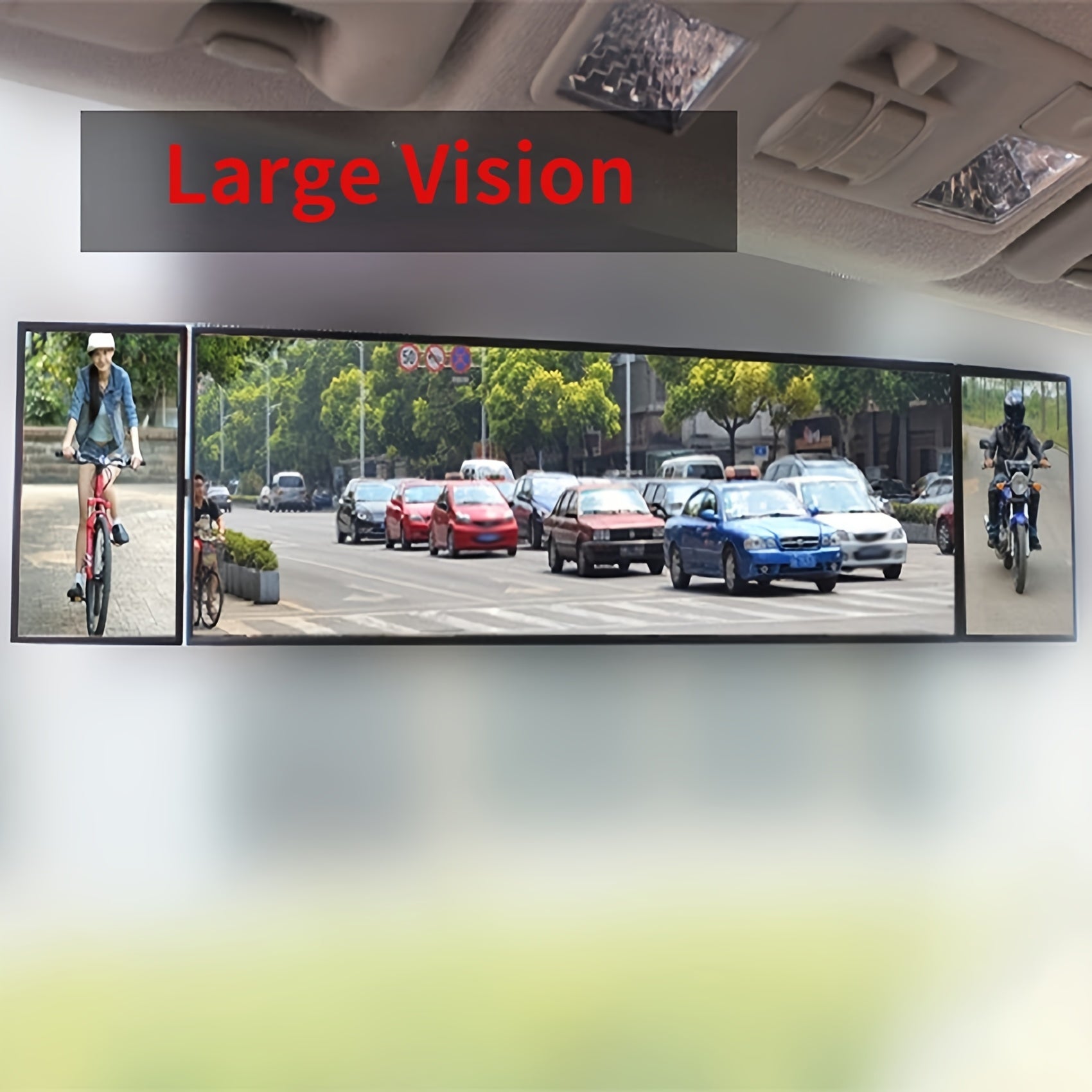Wide-Angle Convex Car Rear View Mirror Clip-On Seamless Curved Design