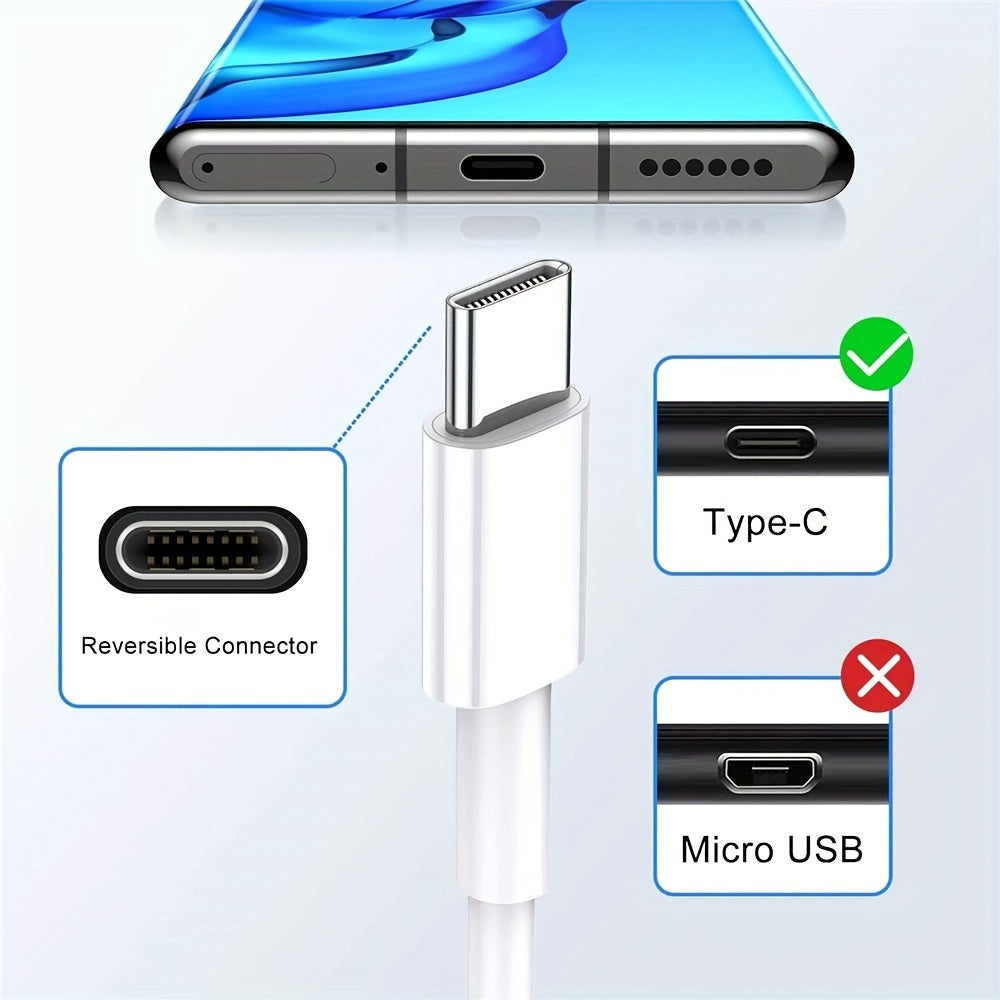 66W USB Type-C Fast Charging Cable for Android Phones Data Transfer Compatible with Huawei Xiaomi Google
