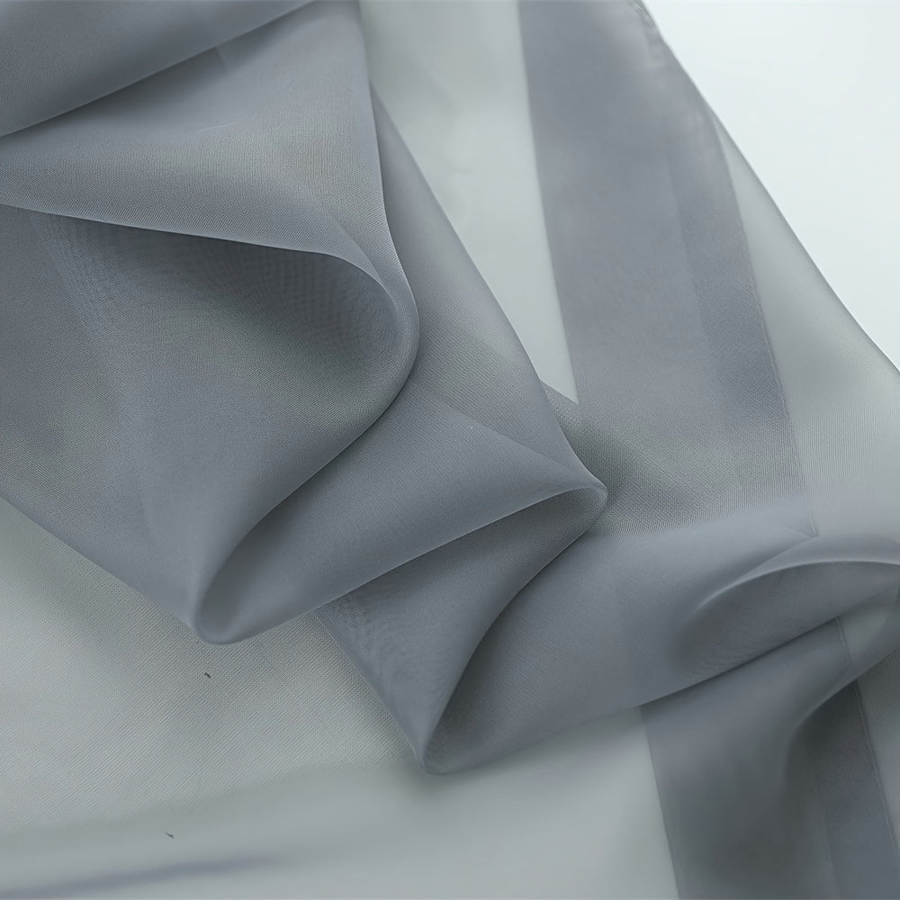 Terylene Gauze Curtains 2-Piece Set Semi-Transparent Light-Filtering Home Decor