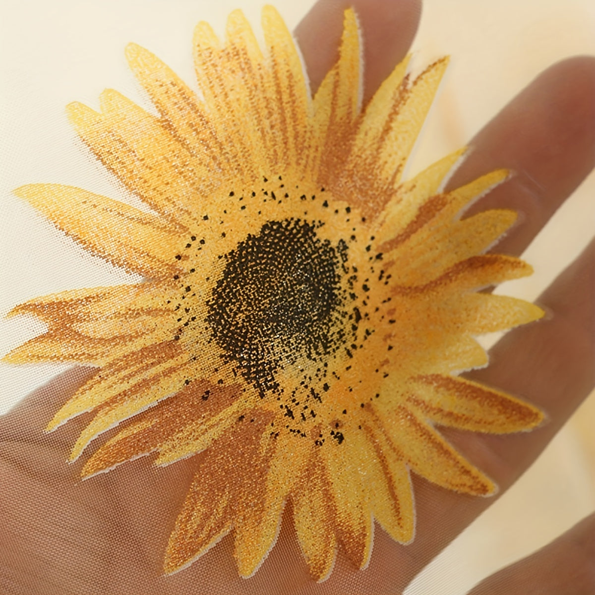 Sunflower Printed Sheer Curtain with Flower Design for Bedroom Living Room Office