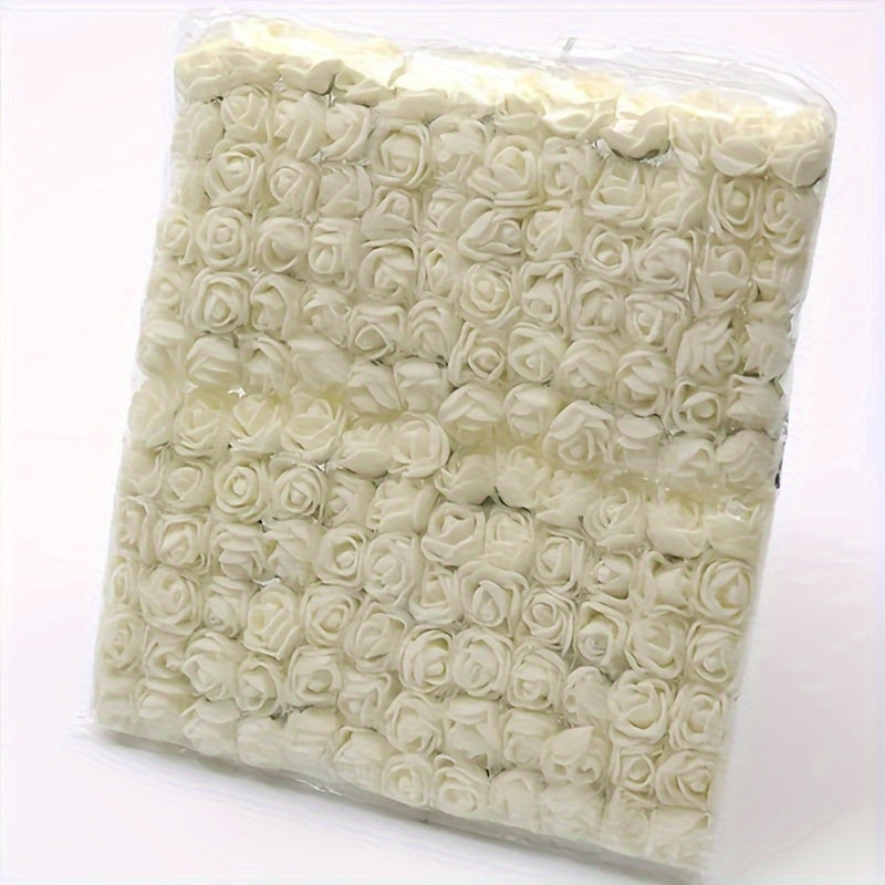 144 Mini Foam Rose sun'iy gullar, to'y bezatish uchun, DIY hunarmandchiligi uchun paket