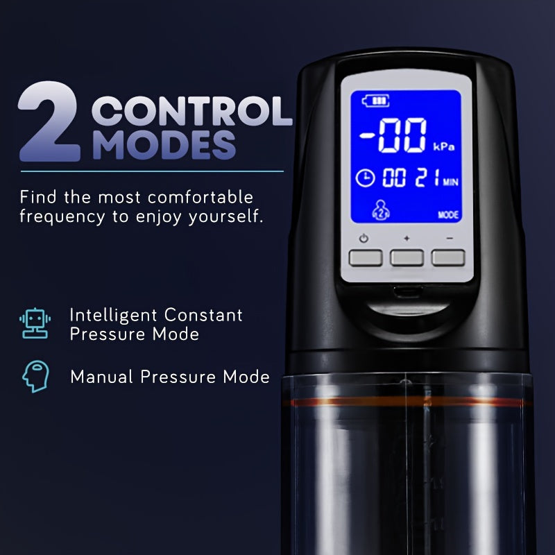 Men Electric Penis Pump with 4 Suction Modes LED Display and Rechargeable Battery